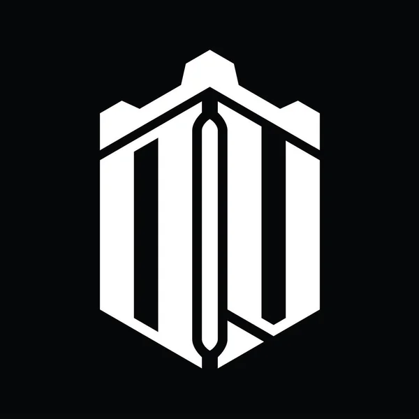 Letter Логотип Шестиугольника Геометрическим Дизайном Замка — стоковое фото