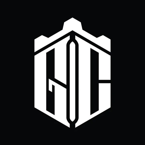 Логотип Letter Шестиугольник Геометрическим Дизайном Замка — стоковое фото