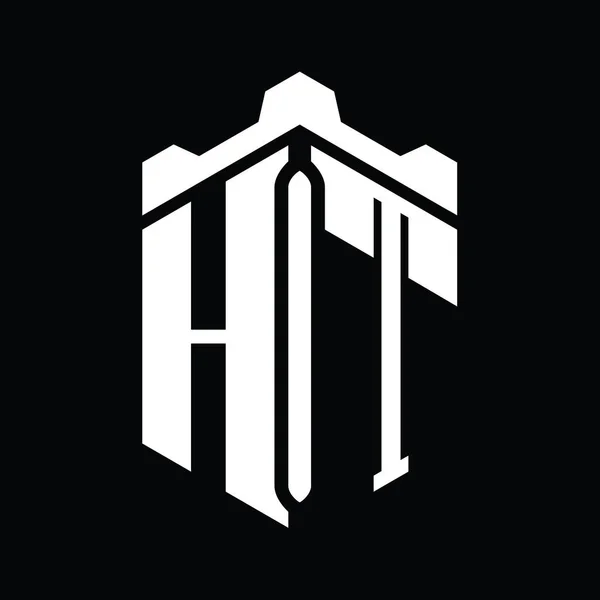 Crown Castle Geometrik Stil Tasarım Şablonu Ile Letter Logo Monogram — Stok fotoğraf