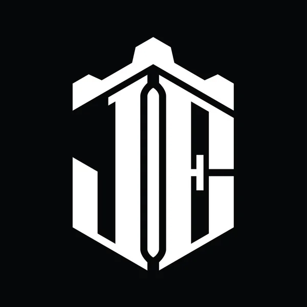 Taç Kale Geometrik Biçim Tasarım Şablonu Ile Letter Logo Monogram — Stok fotoğraf