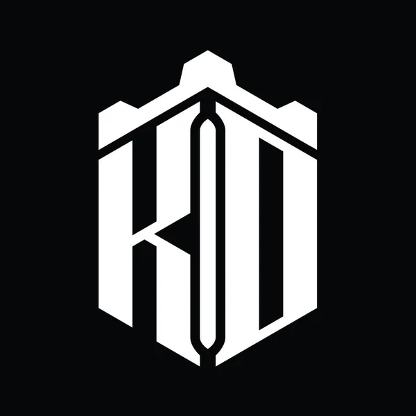 Crown Castle Geometrik Biçim Tasarım Şablonu Ile Harf Logosu Monogram — Stok fotoğraf