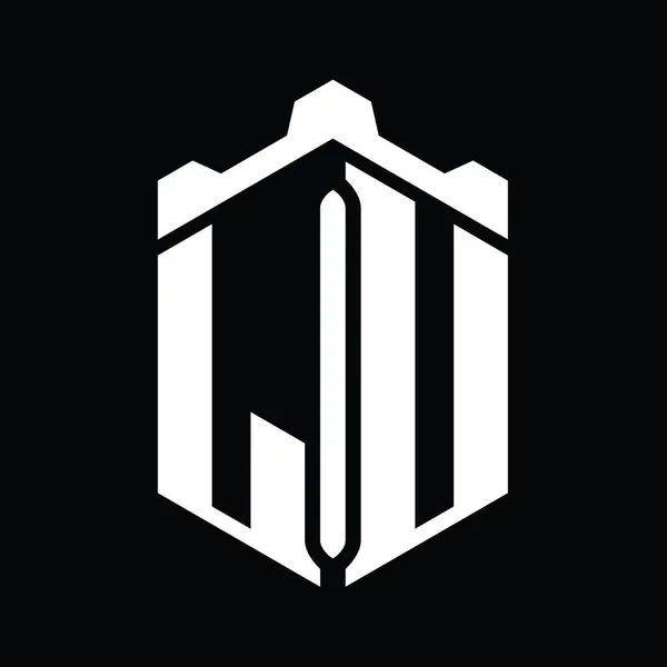 Логотип Буквы Шестиугольник Геометрическим Дизайном Замка — стоковое фото