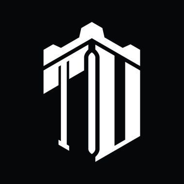 TU Letter Logo monogram altıgen şekli Crown Castle geometrik biçim tasarım şablonu