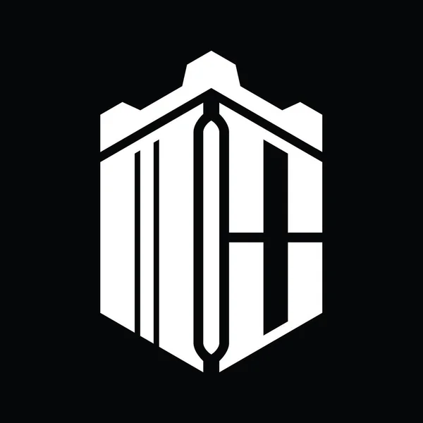 Монограмма Логотипа Шестиугольник Геометрическим Дизайном Замка — стоковое фото