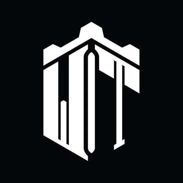 Шестиугольник Логотипом Letter Logo Геометрическим Дизайном Замка — стоковое фото