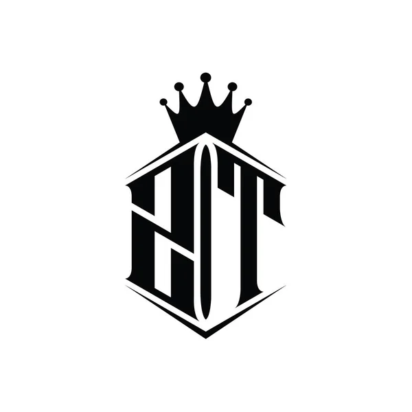 Letter Logo Monogram Hexagon Štít Tvar Koruny Ostrým Stylem Designu — Stock fotografie
