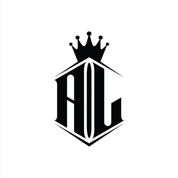 Монограмма Логотипа Letter Шестиугольник Форма Корона Резким Шаблоном Стиля — стоковое фото