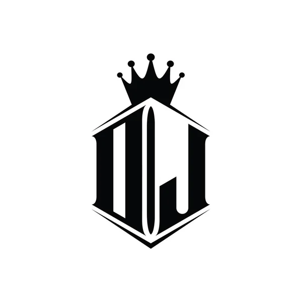 Letter Логотип Монограма Шестикутника Коронка Гострим Шаблоном Дизайну Стилю — стокове фото