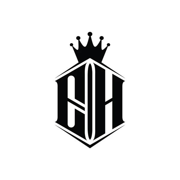 Lettre Logo Monogramme Hexagone Bouclier Forme Couronne Avec Modèle Conception — Photo