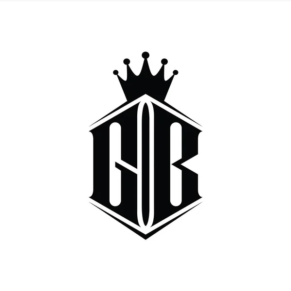 Логотип Логотипа Корона Форме Шестиугольника Резким Дизайном Шаблона — стоковое фото
