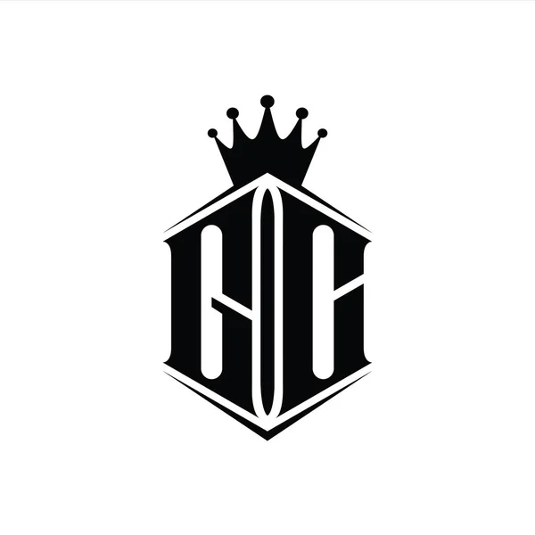 Letter Логотип Монограммы Шестиугольник Форма Корона Резким Шаблоном Стиля — стоковое фото
