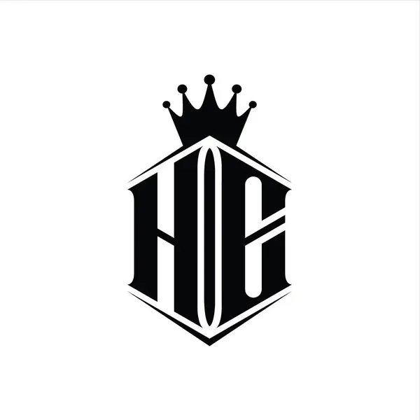 Lettre Logo Monogramme Hexagone Bouclier Forme Couronne Avec Modèle Conception — Photo