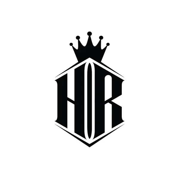 Lettre Logo Monogramme Hexagone Forme Bouclier Couronne Avec Modèle Conception — Photo