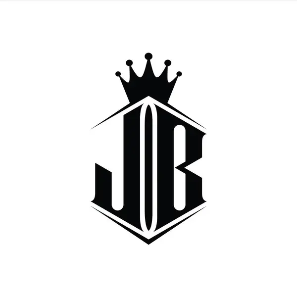 Letter Logo Monogramm Sechseck Schild Form Krone Mit Scharfen Stil — Stockfoto