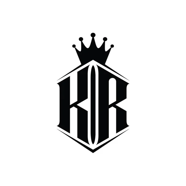 Буква Логотипа Шестиугольник Форма Корона Резким Шаблоном Стиля — стоковое фото