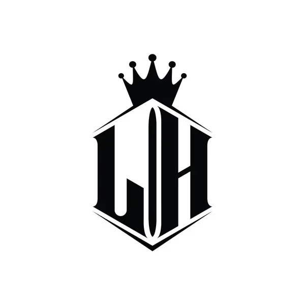 Letter Logo Monogram Šestiúhelník Štít Tvar Koruny Ostrým Stylem Designu — Stock fotografie