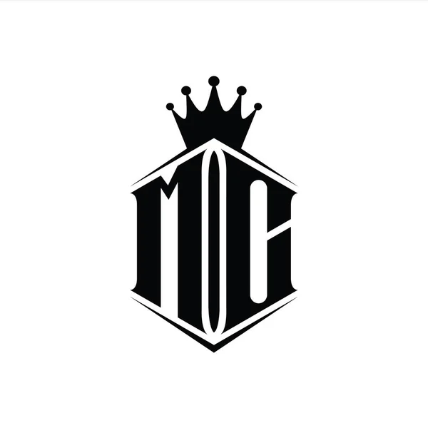 Letter Логотип Монограма Шестикутника Коронка Гострим Шаблоном Дизайну Стилю — стокове фото