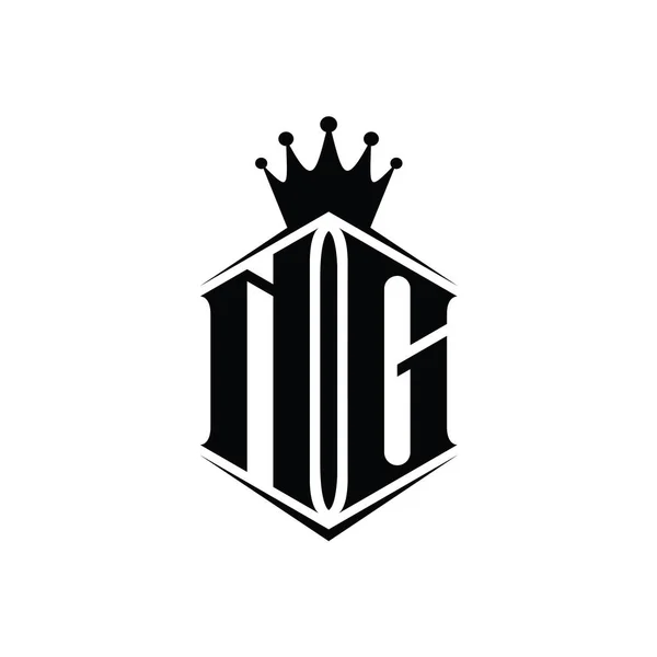 Буква Логотипа Монограмма Шестиугольник Форма Корона Острым Дизайном Шаблон — стоковое фото
