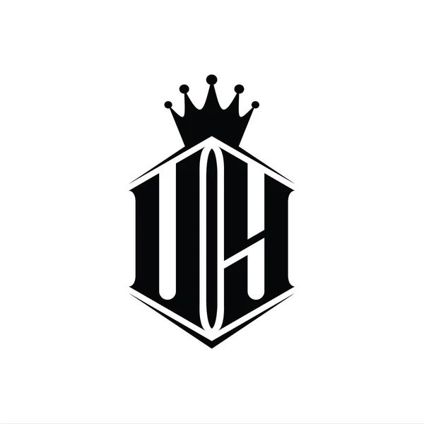 Корейська Літера Логотип Монограма Шестикутника Коронка Гострим Шаблоном Дизайну Стилю — стокове фото
