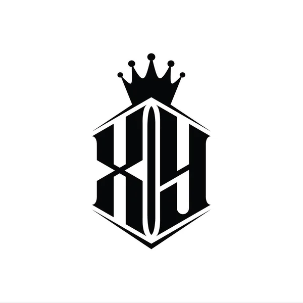 Буква Монограмма Шестнадцатигранная Корона Острым Стилевым Дизайном — стоковое фото