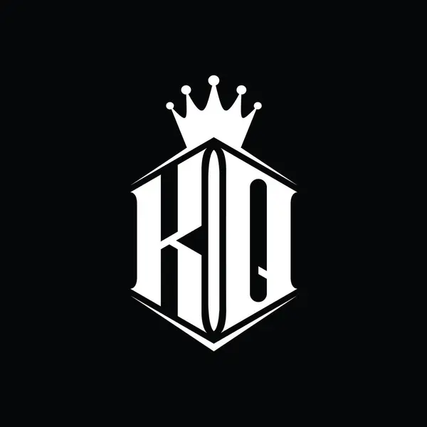 Монограмма Логотипа Шестиугольная Корона Формы Щита Резким Шаблоном Стиля — стоковое фото