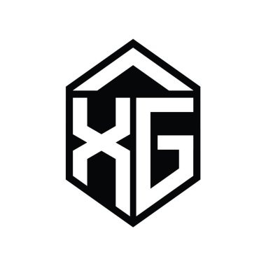 XG Letter Logo monogram simple hexagon shield shape isolated style design template