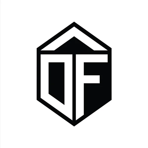 Letter Logo Monogram Simple Hexagon Shield Shape Isolated Style Design — Stock Photo, Image