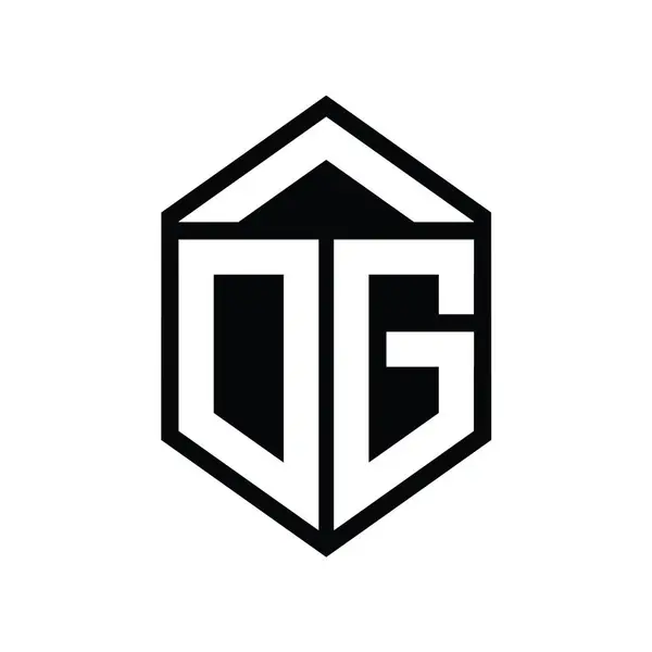 Letter Logo Monogram Egyszerű Hatszög Pajzs Alakja Elszigetelt Stílus Tervezési — Stock Fotó