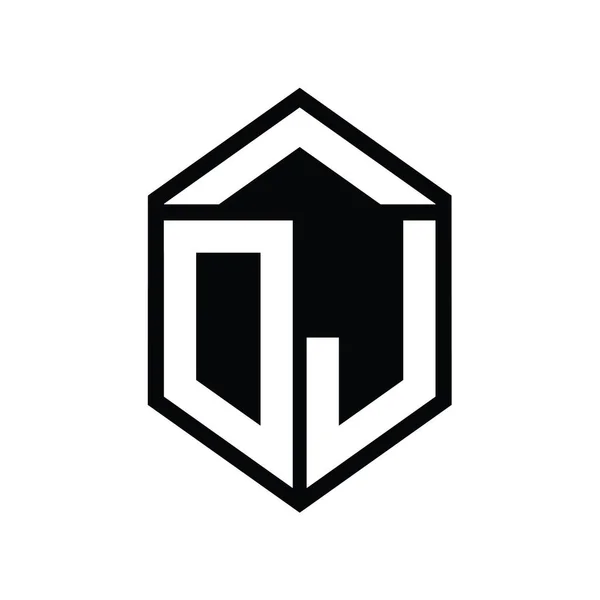 Letter Logo Монограма Простого Шестикутника Фігури Ізольований Шаблон Дизайну Стилю — стокове фото