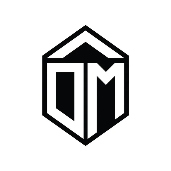 Lettera Logo Monogramma Forma Semplice Esagono Scudo Isolato Modello Design — Foto Stock