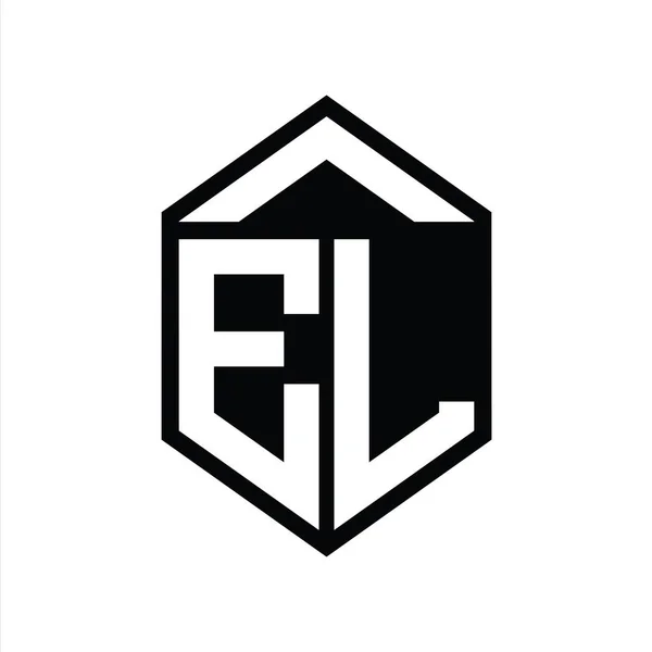 Letter Logo Monogram Enkel Sekskant Skjold Form Isolert Stil Design – stockfoto