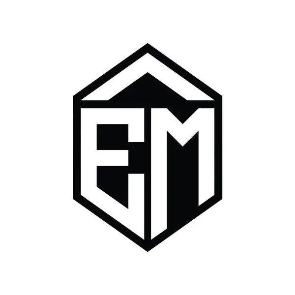 stock image EM Letter Logo monogram simple hexagon shield shape isolated style design template