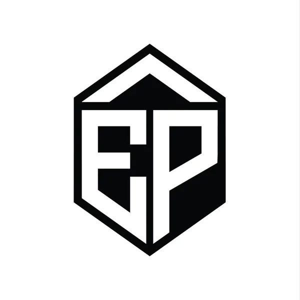 Letter Logo Monogram Eenvoudige Zeshoek Schild Vorm Geïsoleerde Stijl Ontwerp — Stockfoto