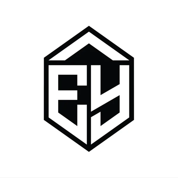 Huruf Logo Monogram Sederhana Heksagon Bentuk Perisai Terisolasi Gaya Desain — Stok Foto