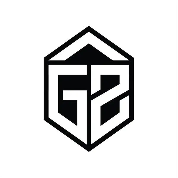 Монограмма Логотипа Простой Шестиугольник Формы Щита Изолированный Дизайн Шаблон — стоковое фото
