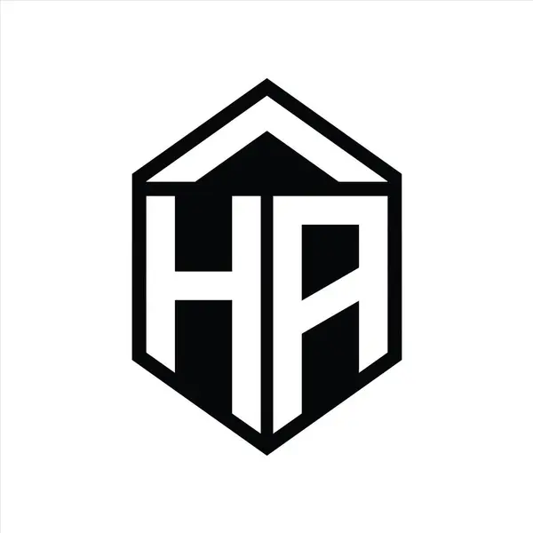 Letter Logo Monogram Sederhana Heksagon Bentuk Perisai Terisolasi Gaya Desain — Stok Foto