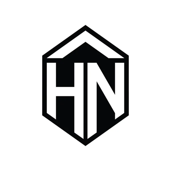 Letter Logo Monogram Enkel Hexagon Sköld Form Isolerad Stil Design — Stockfoto