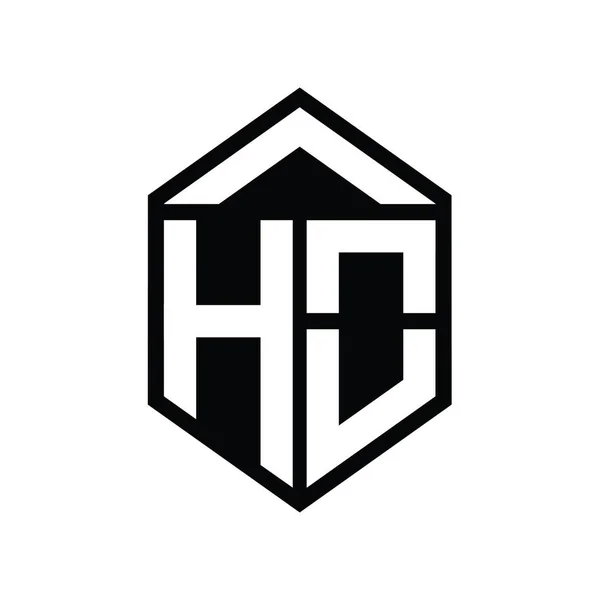 Buchstabe Logo Monogramm Einfach Sechseck Schild Form Isoliert Stil Design — Stockfoto