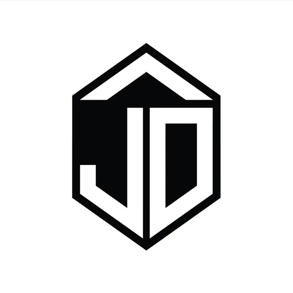 Літера Логотип Монограма Простого Шестикутника Фігури Щита Ізольований Шаблон Дизайну — стокове фото