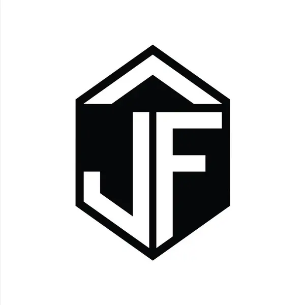Letter Logo Monograma Forma Escudo Hexágono Simple Plantilla Diseño Estilo — Foto de Stock