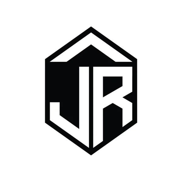 Letter Logo Monogramı Basit Altıgen Kalkan Şekli Izole Biçim Tasarım — Stok fotoğraf