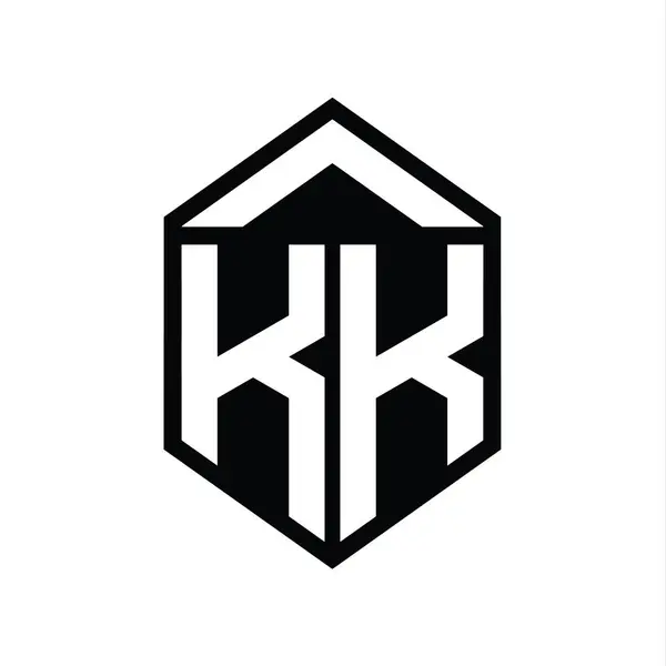 Brev Logotyp Monogram Enkel Hexagon Sköld Form Isolerad Stil Design — Stockfoto