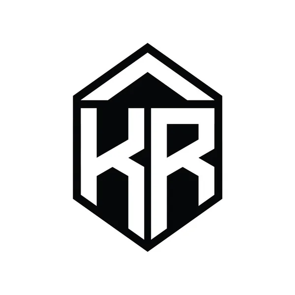 Буква Логотипа Монограмма Простой Шестиугольник Форму Щита Изолированный Стиль Шаблон — стоковое фото