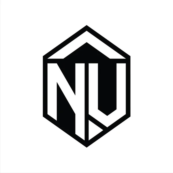 Brief Logo Monogramm Einfach Sechseck Schild Form Isoliert Stil Design — Stockfoto