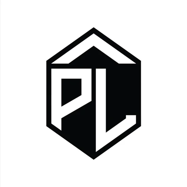 Монограмма Логотипа Буквы Простой Шестиугольник Формы Щита Изолированный Дизайн Шаблона — стоковое фото
