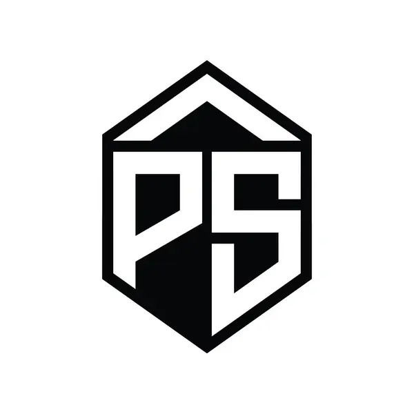 Буква Логотипа Монограмма Простой Шестиугольник Формы Щита Изолированный Дизайн Шаблона — стоковое фото