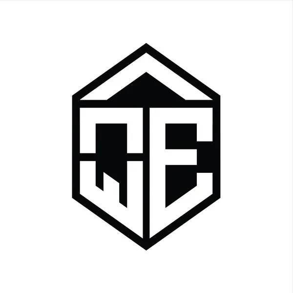 List Logo Monogram Prosty Sześciokąt Tarcza Kształt Odizolowany Styl Projektowania — Zdjęcie stockowe