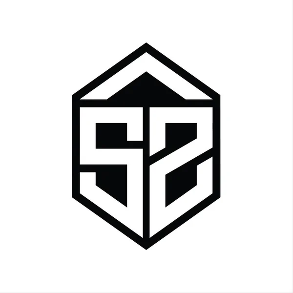 Letter Logo Monogram Eenvoudige Zeshoek Schild Vorm Geïsoleerde Stijl Ontwerp — Stockfoto