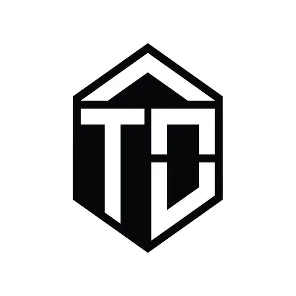 Letter Logo Monogramm Einfach Sechseck Schild Form Isoliert Stil Design — Stockfoto