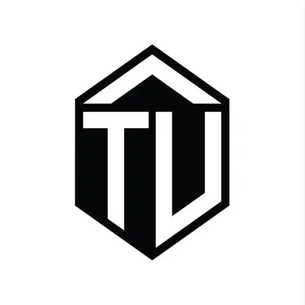 List Logo Monogram Prosty Sześciokąt Tarcza Kształt Odizolowany Styl Projektowania — Zdjęcie stockowe